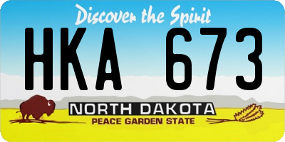 ND license plate HKA673