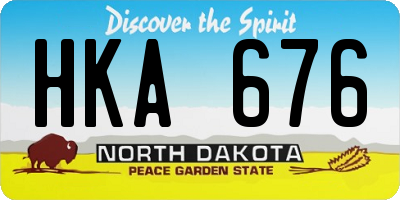 ND license plate HKA676