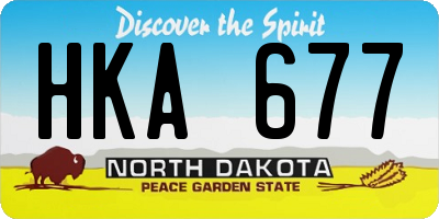 ND license plate HKA677