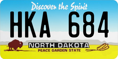 ND license plate HKA684