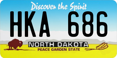ND license plate HKA686