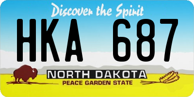 ND license plate HKA687