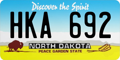 ND license plate HKA692