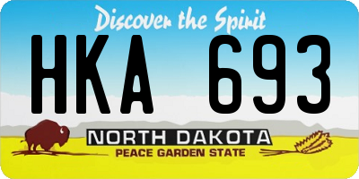 ND license plate HKA693