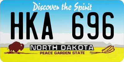 ND license plate HKA696