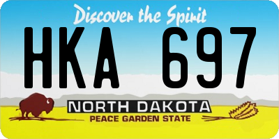 ND license plate HKA697