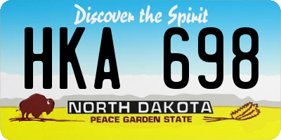 ND license plate HKA698