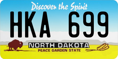ND license plate HKA699