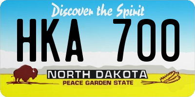 ND license plate HKA700