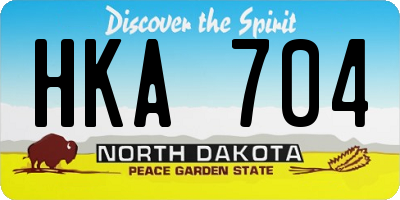 ND license plate HKA704