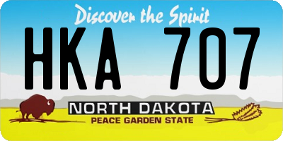 ND license plate HKA707