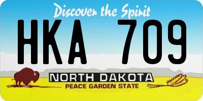 ND license plate HKA709