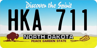 ND license plate HKA711