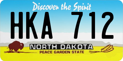ND license plate HKA712
