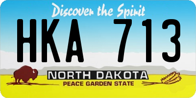 ND license plate HKA713