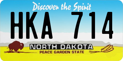 ND license plate HKA714