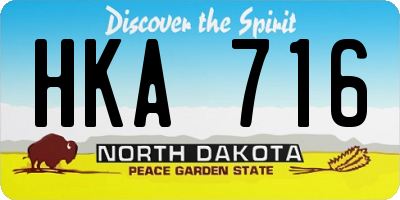 ND license plate HKA716