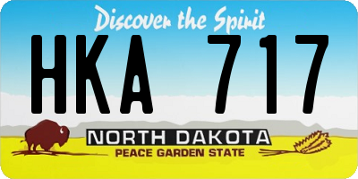 ND license plate HKA717