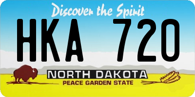 ND license plate HKA720