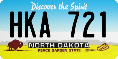 ND license plate HKA721