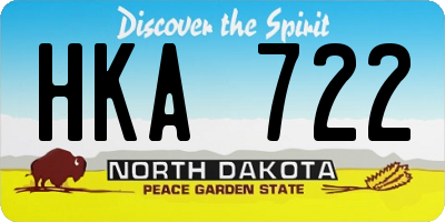ND license plate HKA722