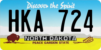 ND license plate HKA724