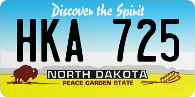 ND license plate HKA725
