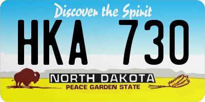ND license plate HKA730