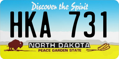 ND license plate HKA731