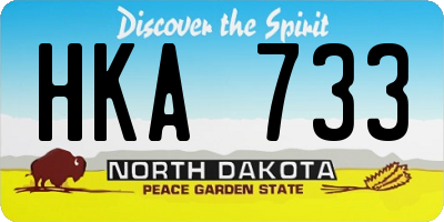 ND license plate HKA733