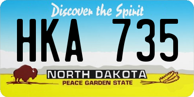 ND license plate HKA735