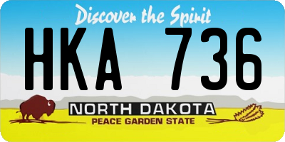 ND license plate HKA736