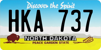 ND license plate HKA737