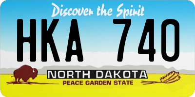 ND license plate HKA740