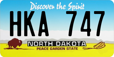 ND license plate HKA747
