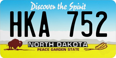 ND license plate HKA752