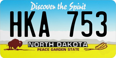 ND license plate HKA753