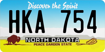 ND license plate HKA754