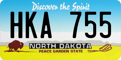 ND license plate HKA755