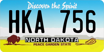 ND license plate HKA756