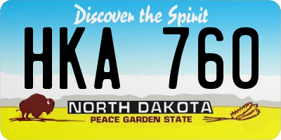 ND license plate HKA760