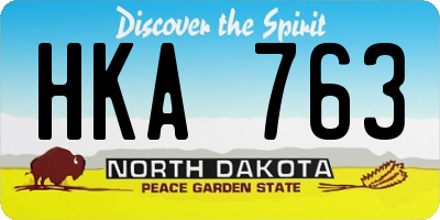 ND license plate HKA763
