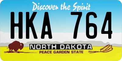 ND license plate HKA764