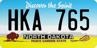 ND license plate HKA765