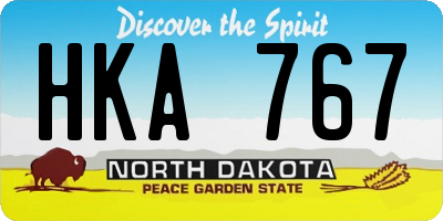 ND license plate HKA767