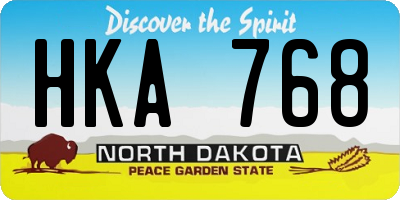 ND license plate HKA768