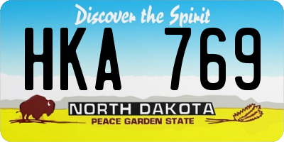 ND license plate HKA769