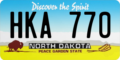 ND license plate HKA770
