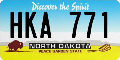 ND license plate HKA771