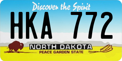 ND license plate HKA772
